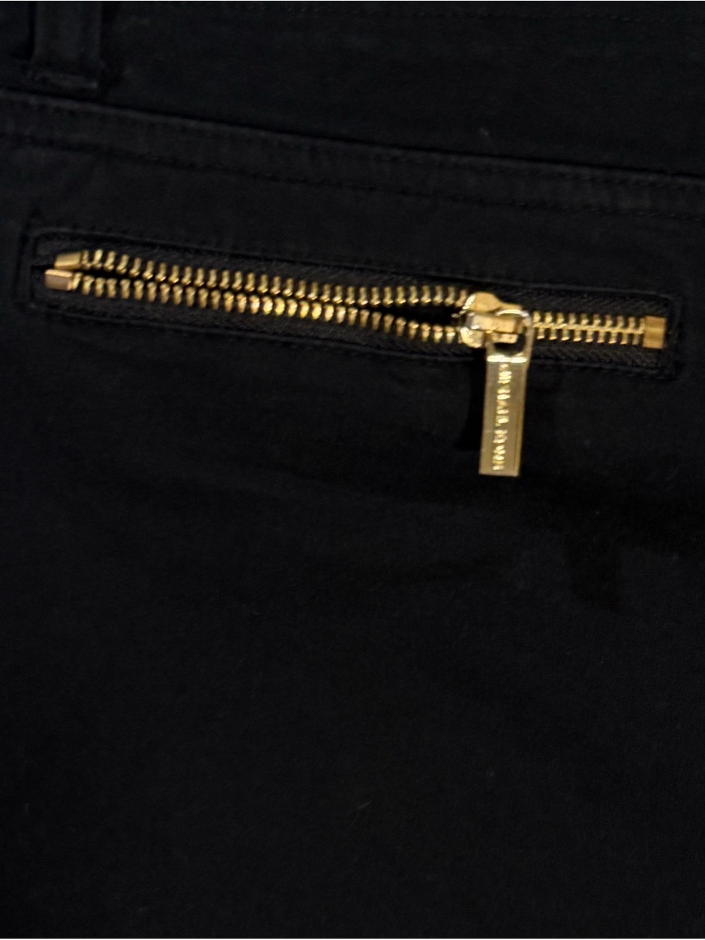 MICHAEL Michael Kors Black Skinny Pants with Gold Zippers - Picture 6 of 6